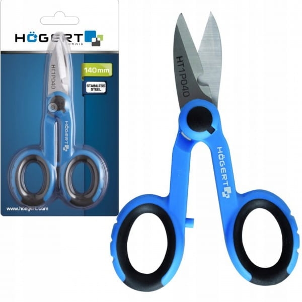 HOGERT NOŻYCE DO CIĘCIA PRZEWODÓW IZOLACJI 140MM NOŻYCZKI 48-52 HRC HT1P040