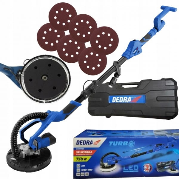 DEDRA SZLIFIERKA ŻYRAFA DO GIPSU GŁADZI TYNKU DED7765 750W LED TELESKOPOWA