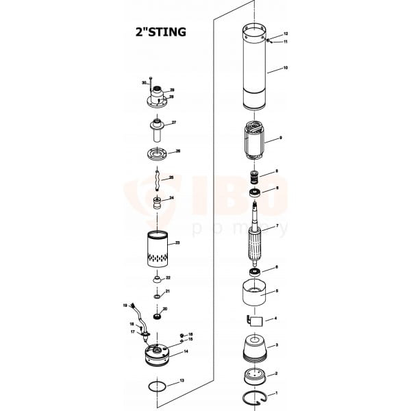 POMPA GŁĘBINOWA 2" STING IBO KABEL 14M 0,37KW