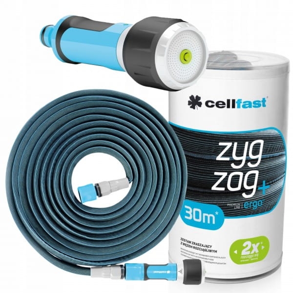 CELLFAST WĄŻ ROZCIĄGLIWY ZYG ZAG 30M W ZESTAWIE