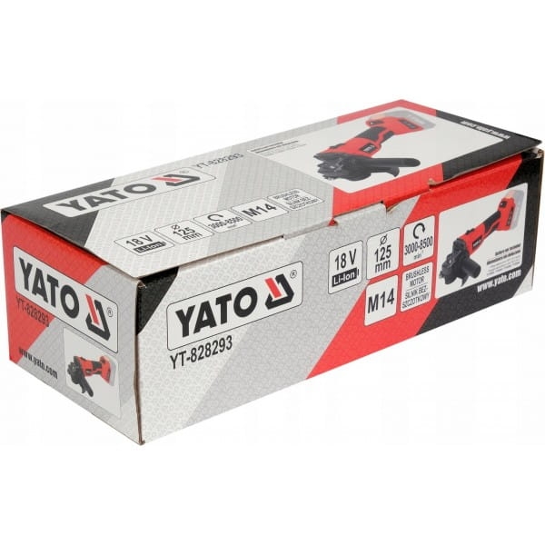 YATO SZLIFIERKA KĄTOWA 18V BEZSZCZOTKOWA REGULACJA OBROTÓW 125MM YT-828293