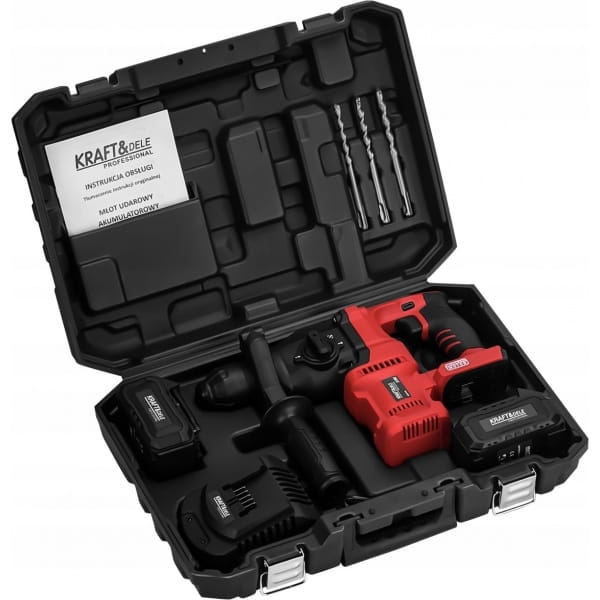 MŁOT UDAROWY AKUMULATOROWY 21V 3.5J SDS+ BEZSZCZOTKOWY 2X4AH WALIZKA KD3190