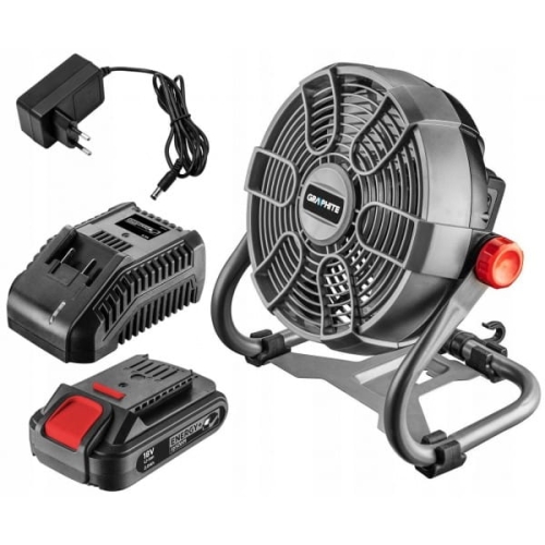 WENTYLATOR AKUMULATOROWY sieciowy GRAPHITE + 2Ah