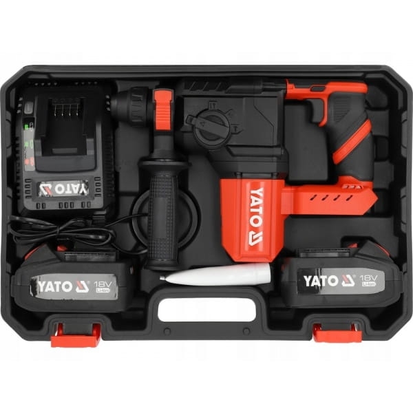 YATO MŁOTOWIERTARKA MŁOT SDS PLUS BEZSZCZOTKOWA 2X4AH ŁAD WALIZKA YT-827722