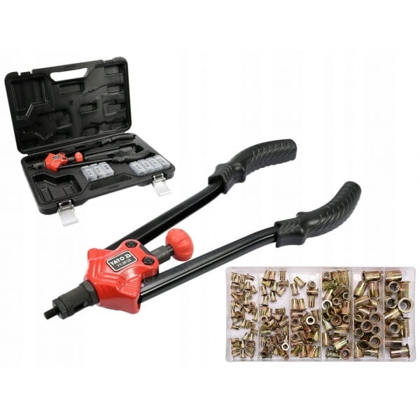 YATO ZESTAW KOMPLET NITOWNICA RĘCZNA +NITONAKRĘTKI M3-M12 150 SZT. YT-36128