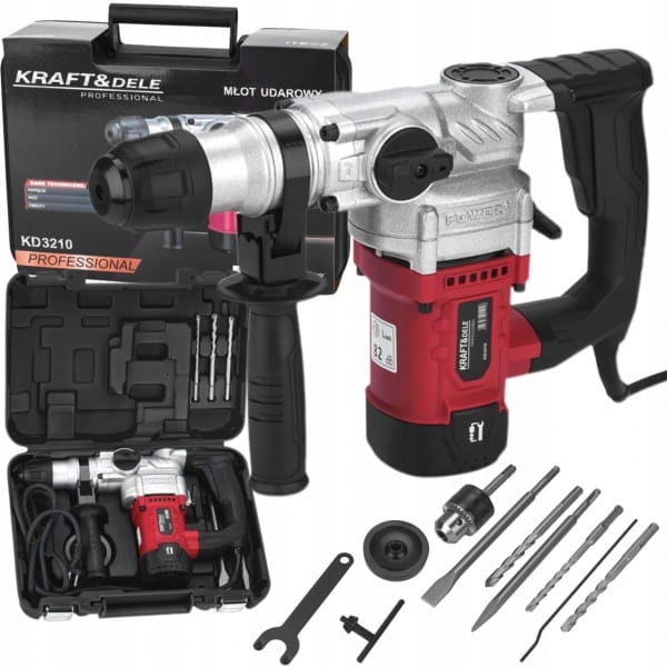 KRAFT&amp;DELE MŁOT UDAROWY SDS+ 2800W 6J WALIZKA DŁUTA KD3210