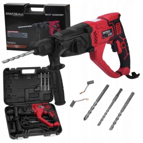 MŁOT UDAROWY MŁOTOWIERTARKA 2700W SDS PLUS +3 WIERTŁA UDAR WALIZKA KD3213