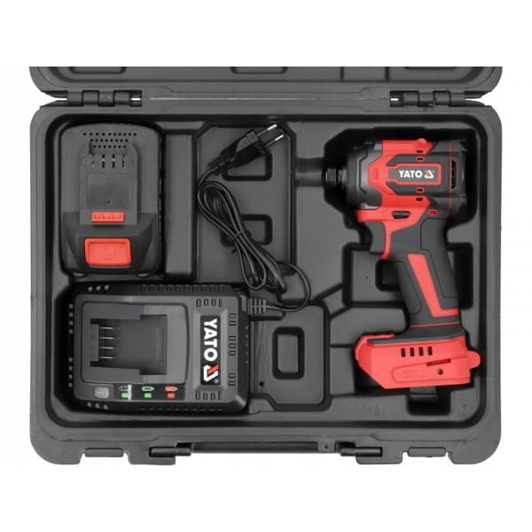 YATO ZAKRĘTARKA UDAROWA AKUMULATOROWA BEZSZCZOTKOWA 18V 4,0AH 230NM 1/4''