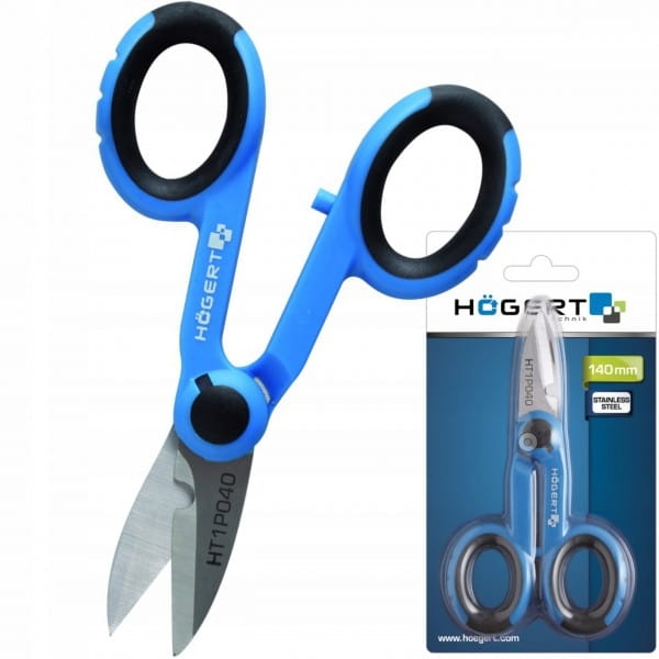 HOGERT NOŻYCE DO CIĘCIA PRZEWODÓW IZOLACJI 140MM NOŻYCZKI 48-52 HRC HT1P040