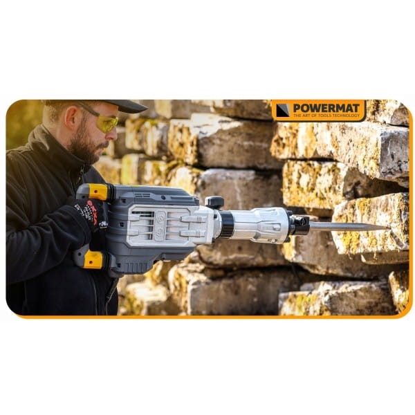 MŁOT WYBURZENIOWY UDAROWY DO KUCIA BETONU MOCNY 3300W HEX 65J WALIZKA DŁUTA
