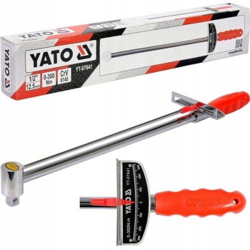 YATO KLUCZ DYNAMOMETRYCZNY WYCHYLNY 1/2" 0-300NM YT-07641 ERGONOMICZNY