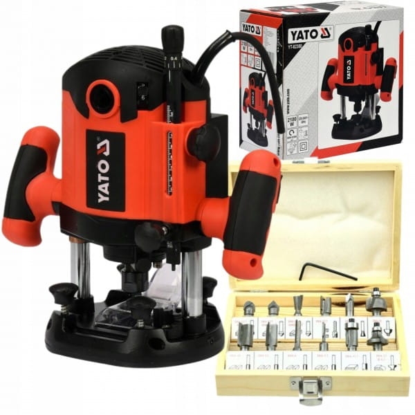 YATO FREZARKA GÓRNOWRZECIONOWA DO DREWNA FREZY 8-12MM 2100W +12 FREZÓW