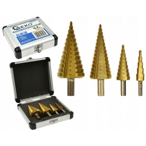 ZESTAW WIERTŁO STOPNIOWE STOŻKOWE TYTAN 4-39mm 4el