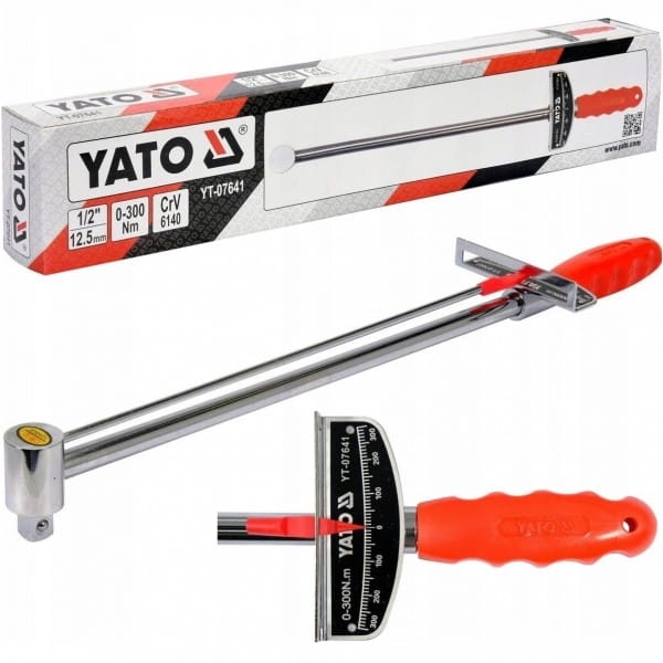 YATO KLUCZ DYNAMOMETRYCZNY WYCHYLNY 1/2" 0-300NM YT-07641 ERGONOMICZNY