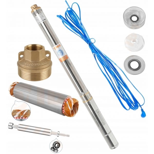 IBO POMPA GŁĘBINOWA 3,5'' SDM 3/11 0,8KW 105L/MIN ANTYPIASKOWA + KABEL 20M