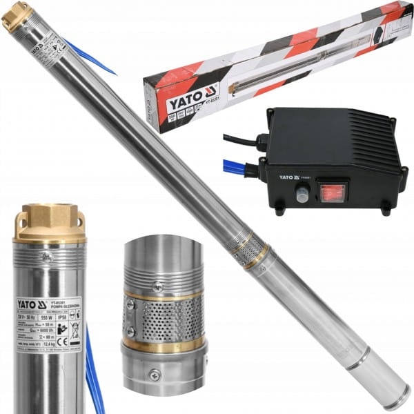 YATO POMPA GŁĘBINOWA DO STUDNI DO WODY CZYSTEJ 550W 80M YT-85301