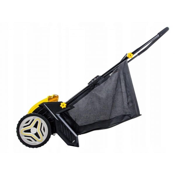 ZBIERACZ ZAMIATARKA RĘCZNA DO LIŚCI TRAWY KOSTKI CHODNIKA 53CM KOSZ 100L