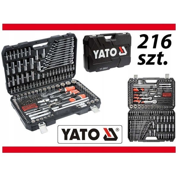 YATO KOMPLET KLUCZY ZESTAW NARZĘDZIOWY XXL 216 ELEMENTÓW KLUCZE YT-38841