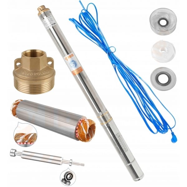 IBO POMPA GŁĘBINOWA 3,5'' SDM 3/11 0,8KW 105L/MIN ANTYPIASKOWA + KABEL 20M