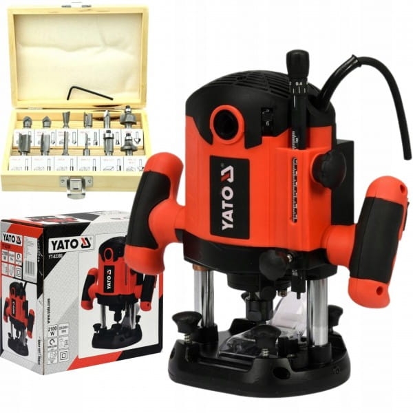 YATO FREZARKA GÓRNOWRZECIONOWA DO DREWNA FREZY 8-12MM 2100W +12 FREZÓW