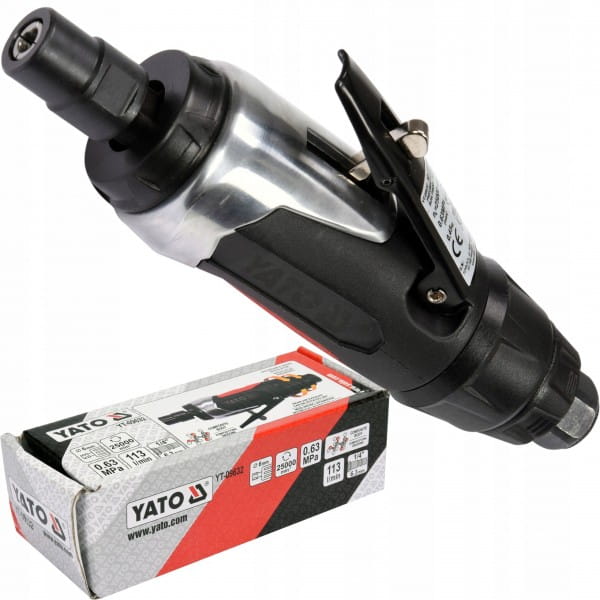 YATO SZLIFIERKA PROSTA PNEUMATYCZNA 6MM 1/4" REGULACJA PRĘDKOŚCI YT-09632