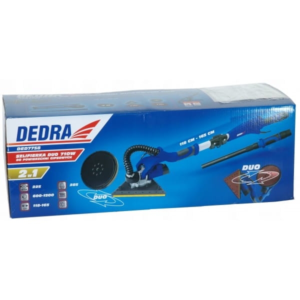 DEDRA SZLIFIERKA ŻYRAFA DO GIPSU GŁADZI ŚCIAN TYNKÓW DUO 2W1 710W 225MM