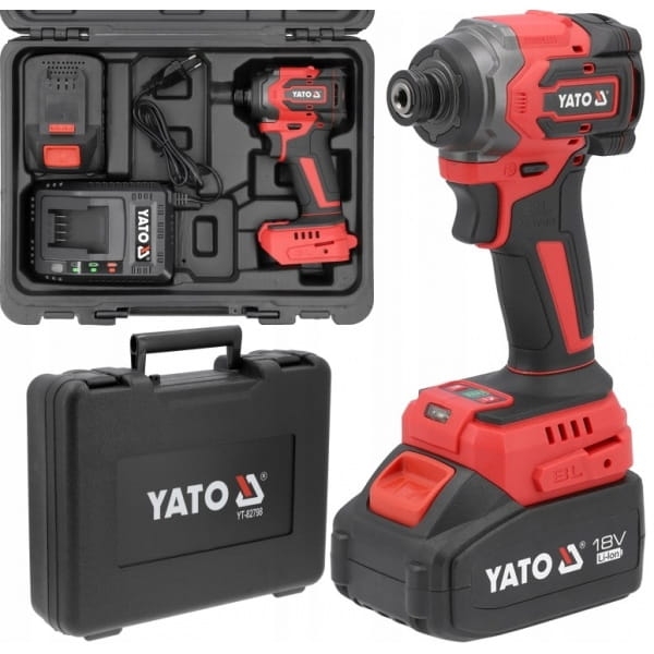 YATO ZAKRĘTARKA UDAROWA AKUMULATOROWA BEZSZCZOTKOWA 18V 4,0AH 230NM 1/4''