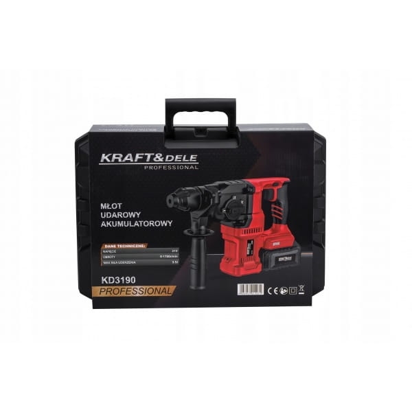 MŁOT UDAROWY AKUMULATOROWY 21V 3.5J SDS+ BEZSZCZOTKOWY 2X4AH WALIZKA KD3190