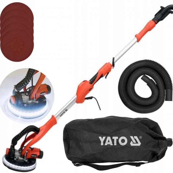 YATO SZLIFIERKA DO GIPSU GŁĄDZI ŻYRAFA 810W LED Z ODKURZACZEM WYSIĘGNIK