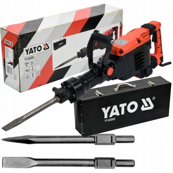YATO MŁOT WYBURZENIOWY 70J CHŁODZONY OLEJEM YT-82002 HEX 1600W +2 DŁUTA