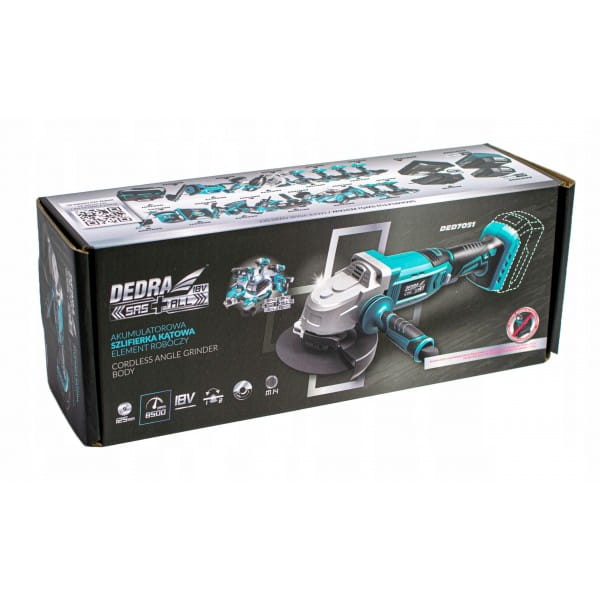 DEDRA DED7051 SZLIFIERKA KĄTOWA AKUMULATOROWA LI-ION 18V +ŁADOWARKA +5AH