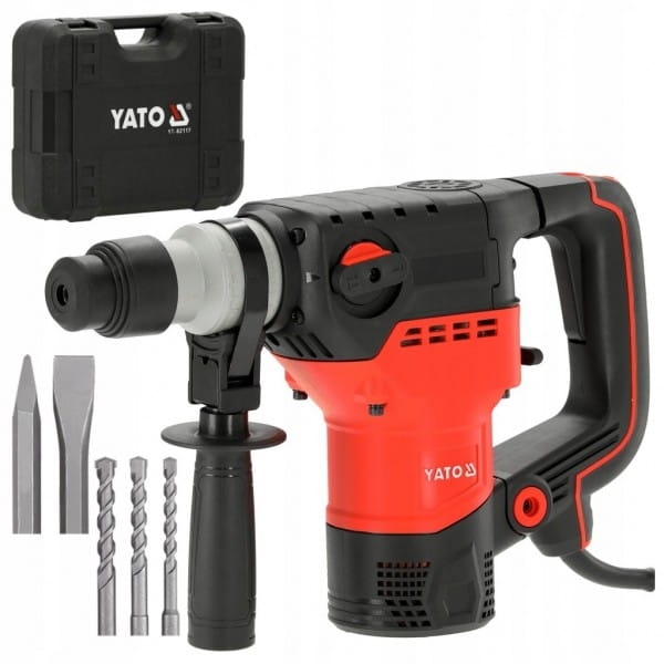 YATO MŁOT UDAROWY MŁOTOWIERTARKA SDS PLUS 1500W 6J 3 FUNKCJE +DŁUTA WALIZKA