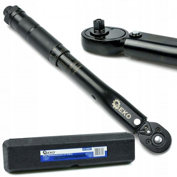 GEKO KLUCZ DYNAMOMETRYCZNY 1/4" 5-25NM BLACK HD 270MM WALIZKA G10067