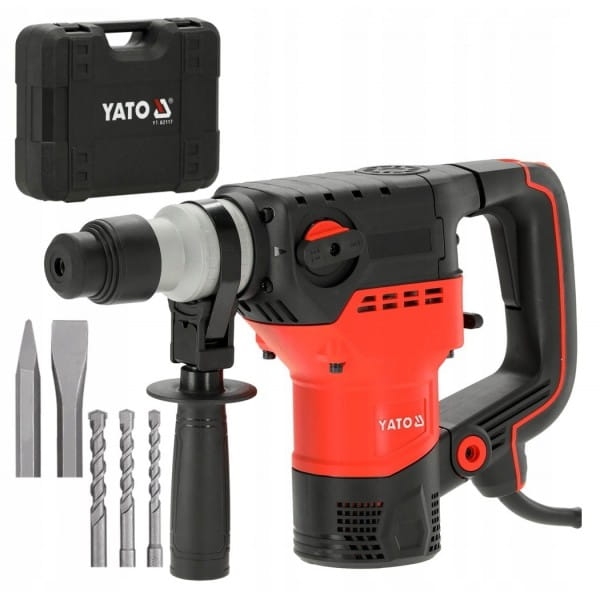 YATO MŁOT UDAROWY MŁOTOWIERTARKA SDS PLUS 1500W 6J 3 FUNKCJE +DŁUTA WALIZKA