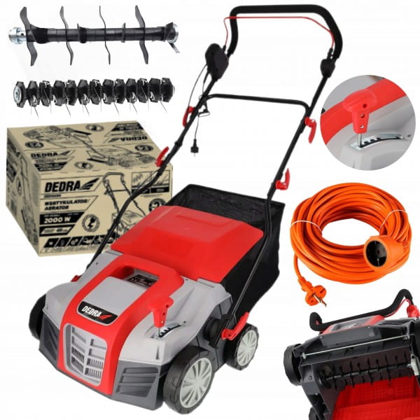 DEDRA WERTYKULATOR AERATOR ELEKTRYCZNY TRAWY 2000W 40CM KULTYWATOR +P 10M