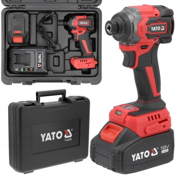 YATO ZAKRĘTARKA UDAROWA AKUMULATOROWA BEZSZCZOTKOWA 18V 4,0AH 230NM 1/4''