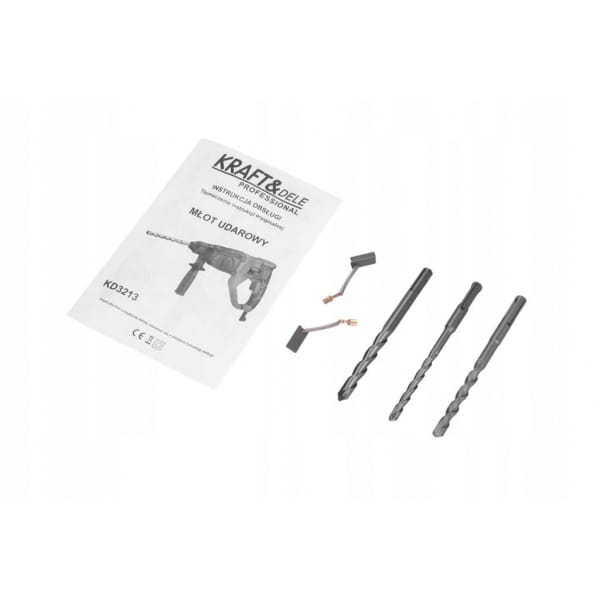 MŁOT UDAROWY MŁOTOWIERTARKA 2700W SDS PLUS +3 WIERTŁA UDAR WALIZKA KD3213