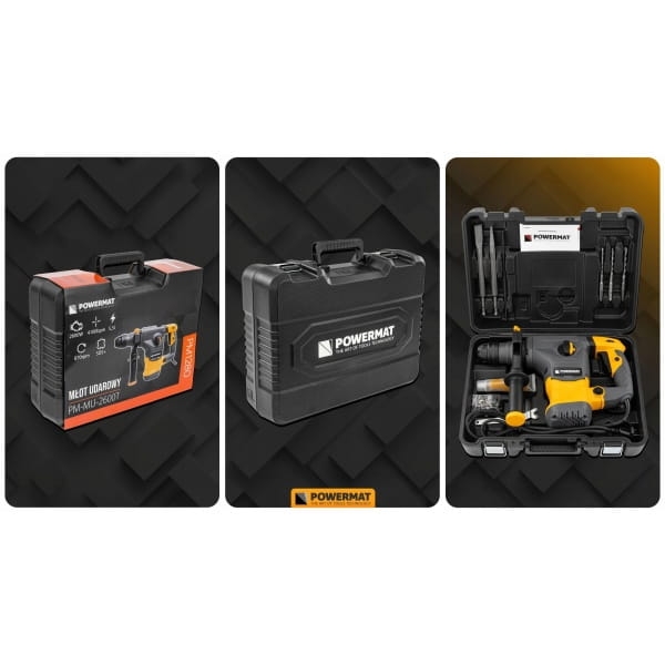 MŁOT UDAROWY MŁOTOWIERTARKA UDAR SDS+ 2600W 5,5J WALIZKA 3X WIERTŁO DŁUTA