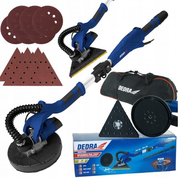 DEDRA SZLIFIERKA ŻYRAFA DO GIPSU GŁADZI ŚCIAN TYNKÓW DUO 2W1 710W 225MM