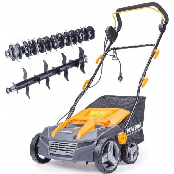 AERATOR WERTYKULATOR ELEKTRYCZNY Z KOSZEM 3W1 2550W WERTYKULACJA 38CM MOCNY