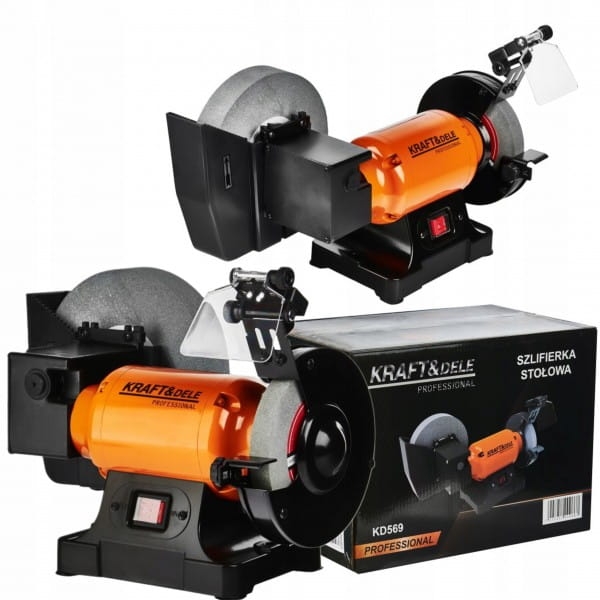 SZLIFIERKA STOŁOWA WIELOFUNKCYJNA 2X KAMIEŃ SUCHO MOKRO 1800W 230V KD569