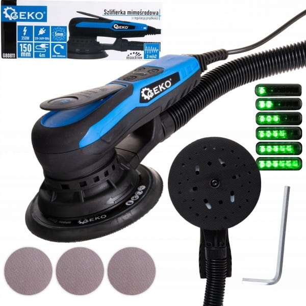 GEKO SZLIFIERKA MIMOŚRODOWA BEZSZCZOTKOWA 150MM 350W REGULACJA G80811
