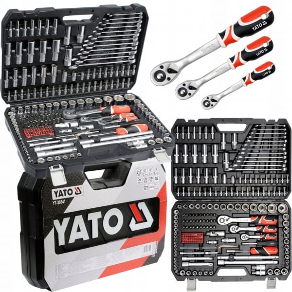YATO KOMPLET KLUCZY ZESTAW NARZĘDZIOWY XXL 216 ELEMENTÓW KLUCZE YT-3884 1