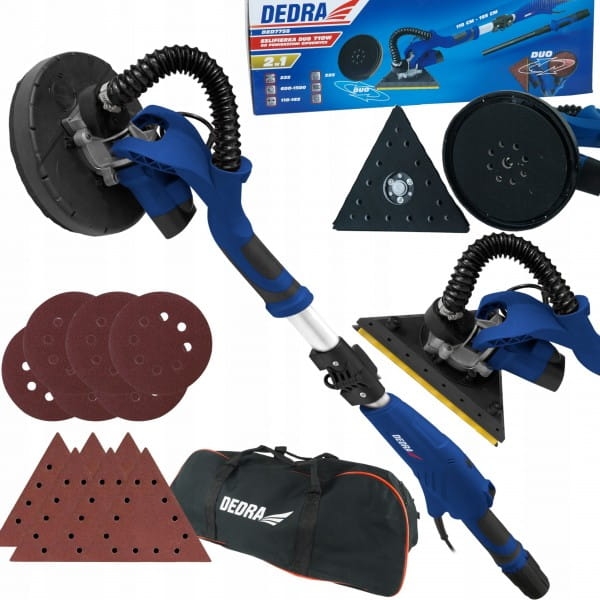 DEDRA SZLIFIERKA ŻYRAFA DO GIPSU GŁADZI ŚCIAN TYNKÓW DUO 2W1 710W 225MM