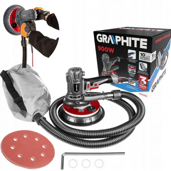 GRAPHITE SZLIFIERKA DO GIPSU 900W 180MM LED 59G263