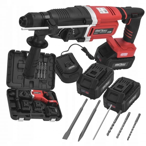 MŁOT UDAROWY AKUMULATOROWY 21V 4,5J SDS+ BEZSZCZOTKOWY 2X4AH WALIZKA KD3195