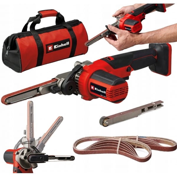 EINHELL AKUMULATOROWA SZLIFIERKA TAŚMOWA TE-BF 18 LI-SOLO 18V TORBA + TAŚMY