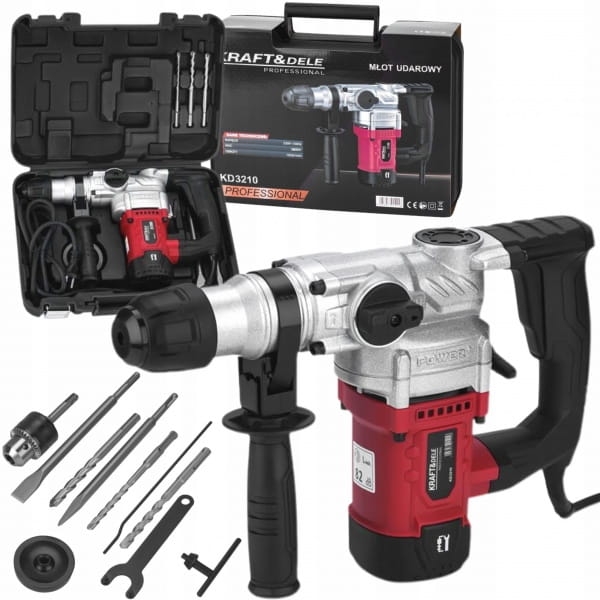KRAFT&amp;DELE MŁOT UDAROWY SDS+ 2800W 6J WALIZKA DŁUTA KD3210