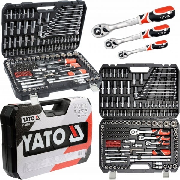 YATO KOMPLET KLUCZY ZESTAW NARZĘDZIOWY XXL 216 ELEMENTÓW KLUCZE YT-3884 1