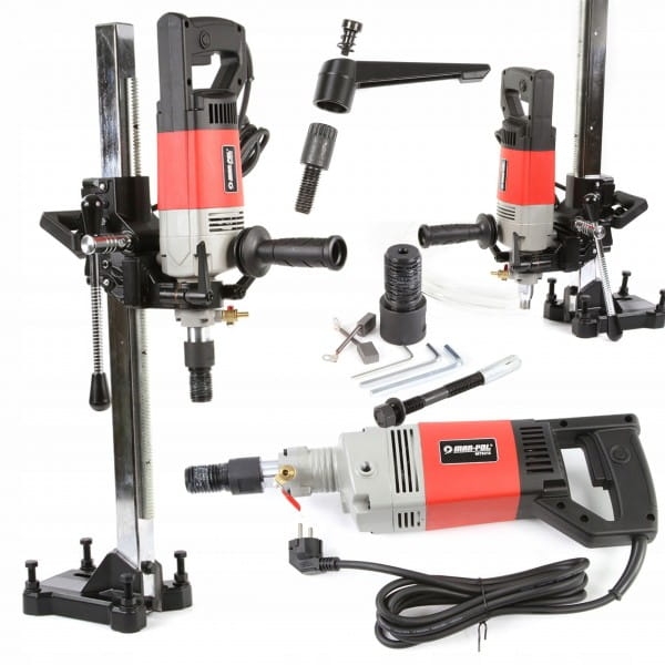 WIERTNICA OTWORNICA DO BETONU 160MM 2680W 1-14" 1900RPM DIAMENTOWA +STATYW